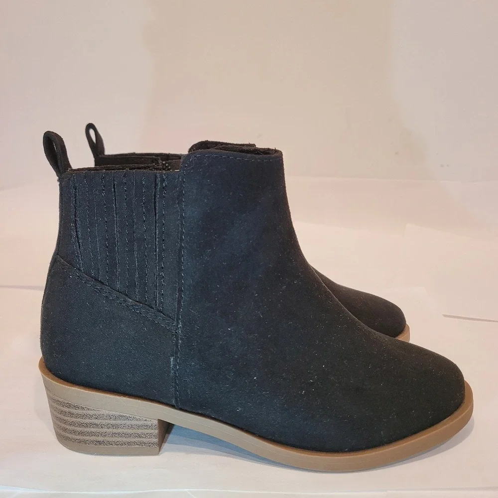 Wonder Nation Girls Kids Black Ankle Boots‎ Size US 11 Side Zip Chelsea Style